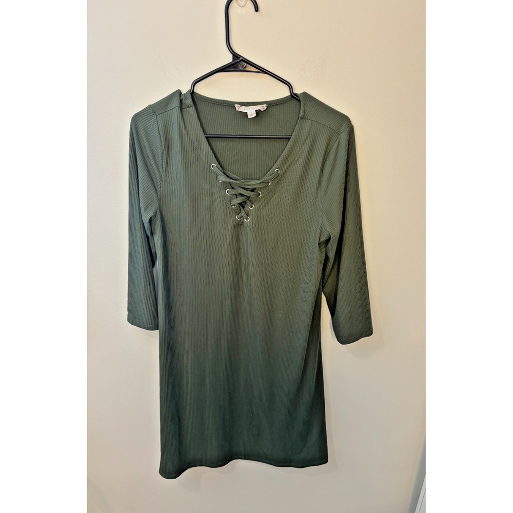 Pink Rose Green Dress Women's Large